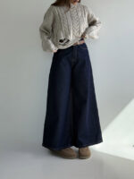 شلوار جین کراپ فول بگ کد 102048 - Image 3