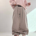 شلوار بارونی کمربنددار کد 102059