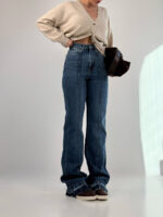 شلوار جین راسته برش دار کد 102041