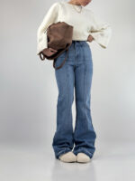 شلوار جین راسته برش دار کد 102042