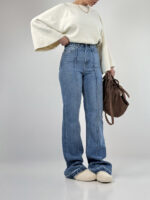 شلوار جین راسته برش دار کد 102042 - Image 4