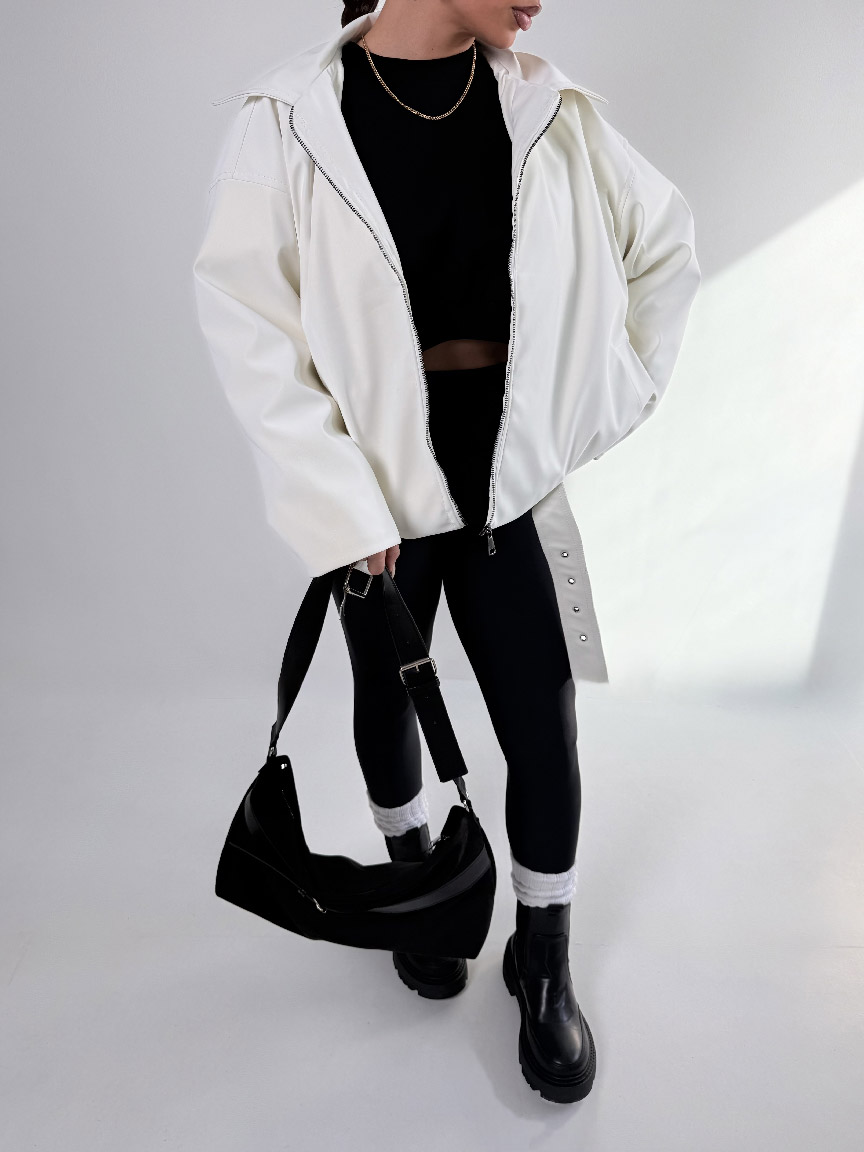 IMG_6475 کت چرم سگک دار کد 120388 - Image 3