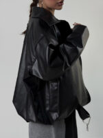 کت چرم سگک دار کد 120388 - Image 9