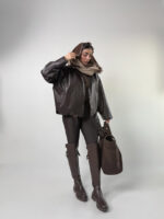 کت چرم سگک دار کد 120388 - Image 12