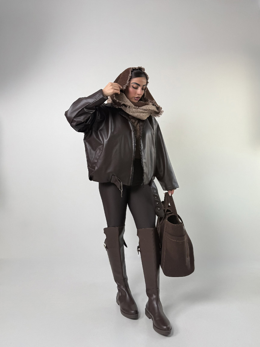 IMG_6547 کت چرم سگک دار کد 120388 - Image 12