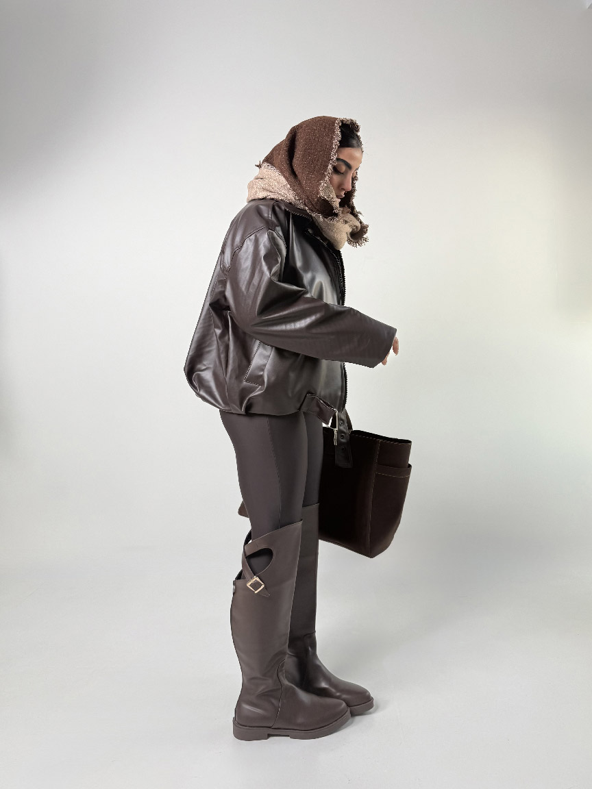 IMG_6548 کت چرم سگک دار کد 120388 - Image 13