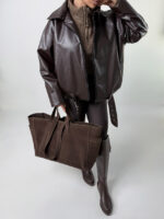 کت چرم سگک دار کد 120388 - Image 15