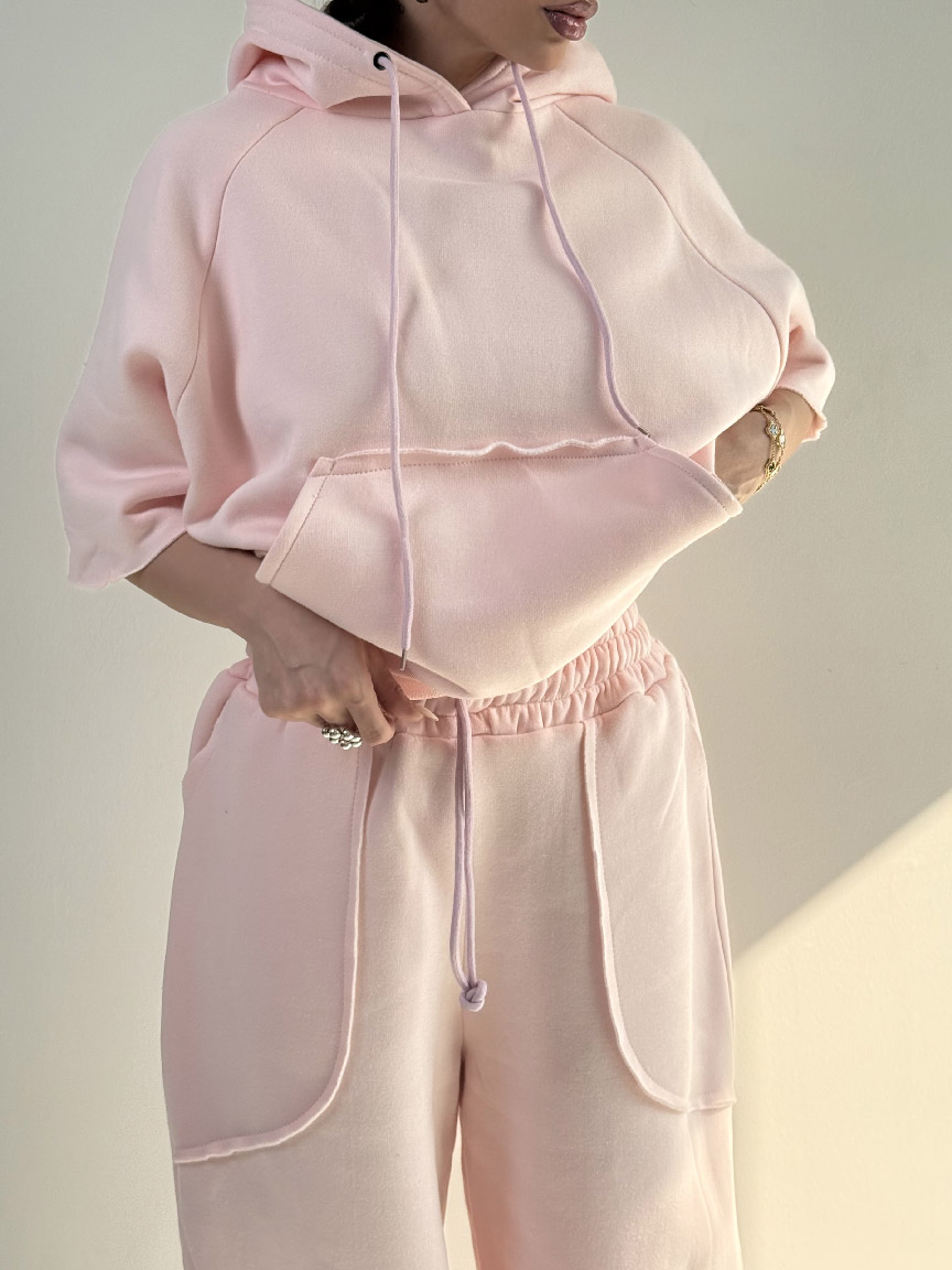 IMG_6974 ست هودی و شلوار آستین برش کد 160845 - Image 14