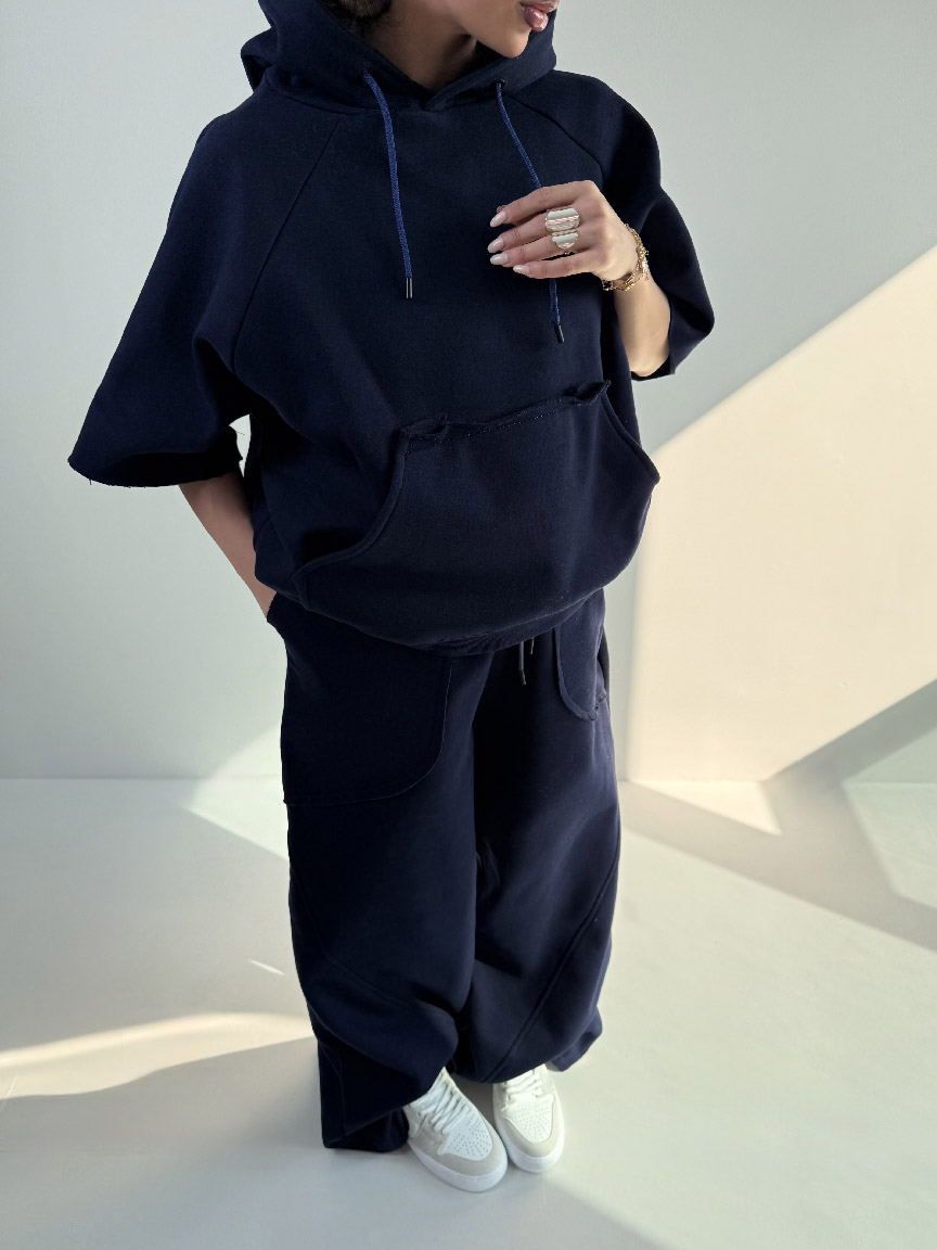 IMG_6984 ست هودی و شلوار آستین برش کد 160845 - Image 12