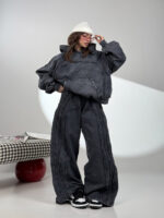 ست هودی و شلوار سنگ شور کد 160849 - Image 5