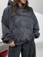 ست هودی و شلوار سنگ شور کد 160849 - Image 6