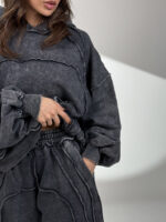 ست هودی و شلوار سنگ شور کد 160849 - Image 7