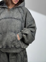 ست هودی و شلوار سنگ شور کد 160849 - Image 3