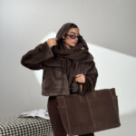 کت خزدار یقه انگلیسی کد 120381