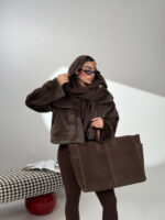 کت خزدار یقه انگلیسی کد 120381