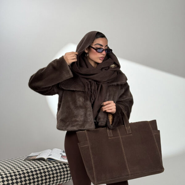 کت خزدار یقه انگلیسی کد 120381