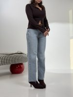 شلوار جین استریت فیت کد 102075