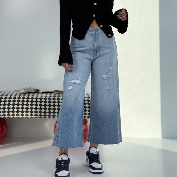 شلوار جین WIDE CROP کد 102098