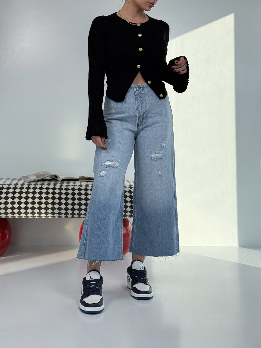 IMG_0830 شلوار جین WIDE CROP کد 102098 - Image 1