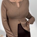 بلوز زیپ وسط کد 180556