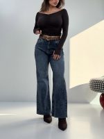 شلوار جین نیم بگ کد 102095