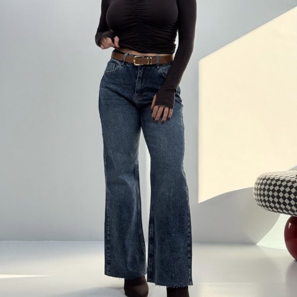 شلوار جین نیم بگ کد 102095