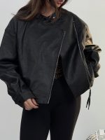 کت چرم زیپ دار کد 120393 - Image 8