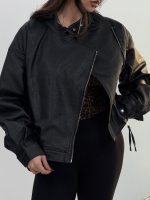 کت چرم زیپ دار کد 120393 - Image 2