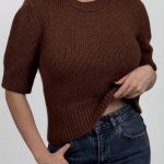 بلوز بافت آستین کوتاه کد 180566