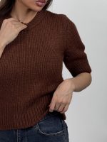 بلوز بافت آستین کوتاه کد 180566 - Image 2