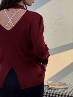 بلوز بافت چاک دار کد 180570 - Image 12