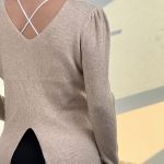 بلوز بافت چاک دار کد 180570