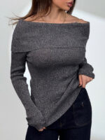 بلوز بافت یقه قایقی کد 200981 - Image 3