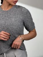 بلوز بافت آستین کوتاه کد 200843 - Image 2