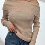 بلوز بافت یقه قایقی کد 200981