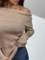 بلوز بافت یقه قایقی کد 200981 - Image 2