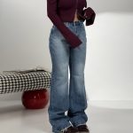 شلوار جین نیم بگ کد 102083