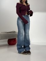 شلوار جین نیم بگ کد 102083