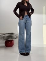 شلوار جین نیم بگ کد 102085