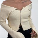 بلوز کشبافت نیم هودی کد 180559