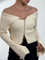 بلوز کشبافت نیم هودی کد 180559