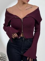 بلوز کشبافت نیم هودی کد 180559 - Image 7