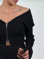 بلوز کشبافت نیم هودی کد 180559 - Image 10