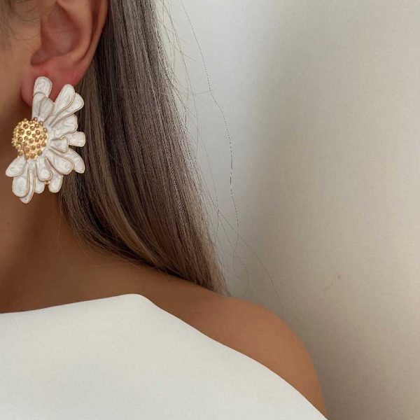 گوشواره میناکاری آفتاب گردون کد 310732