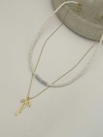 گردنبند 2 لایه مرواریدی کد 310724 - Image 2