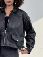 سوییشرت چرم طرح جیب کد 201018 - Image 13