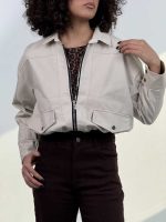 سوییشرت چرم طرح جیب کد 201018 - Image 2