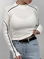 کراپ آستین بلند نواردار کد 180575 - Image 3