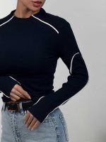 کراپ آستین بلند نواردار کد 180575 - Image 6