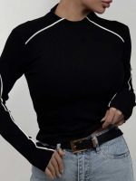 کراپ آستین بلند نواردار کد 180575 - Image 7